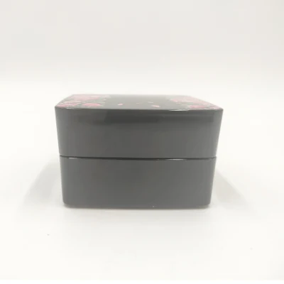 Caja de crema Bb de base de contenedor de cojín de aire de maquillaje cuadrado negro lujoso de 20g